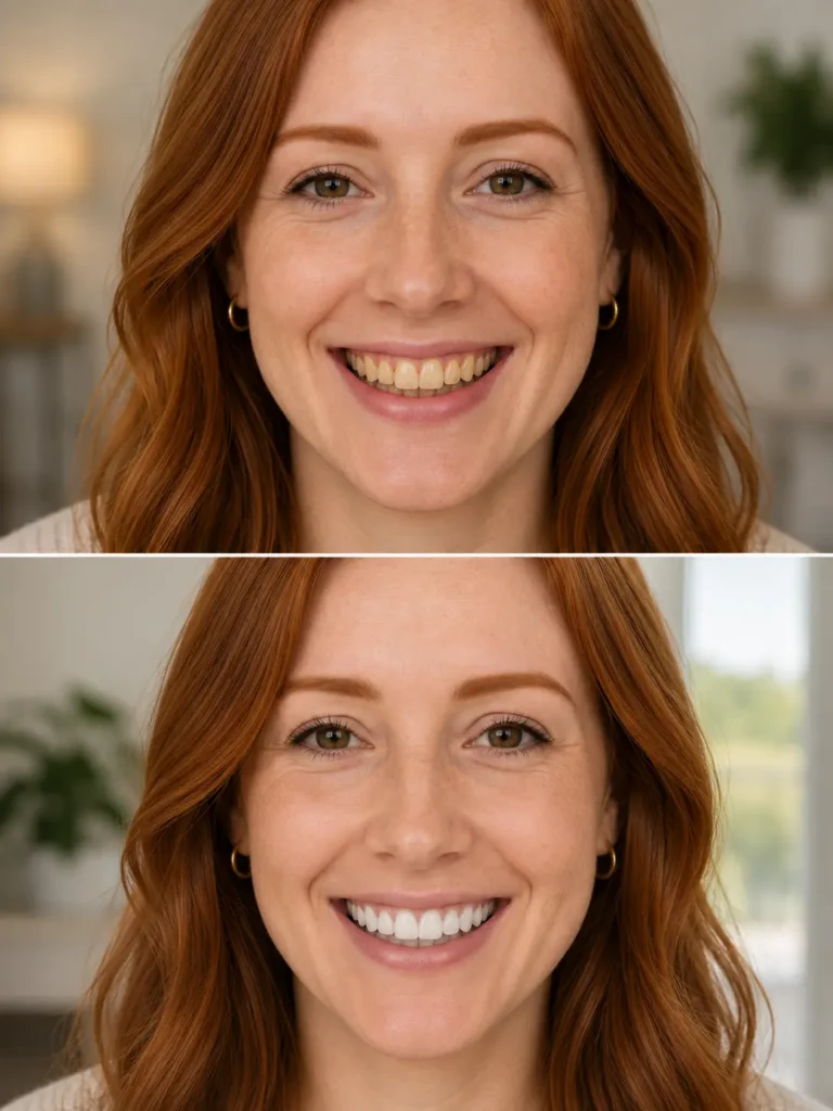 Teeth whitening before and after results at Parkside Dental