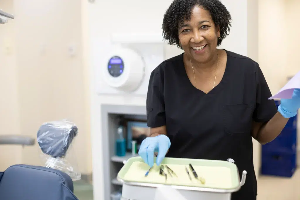 Patient receiving compassionate dental care at Parkside Dental near Fridley MN
